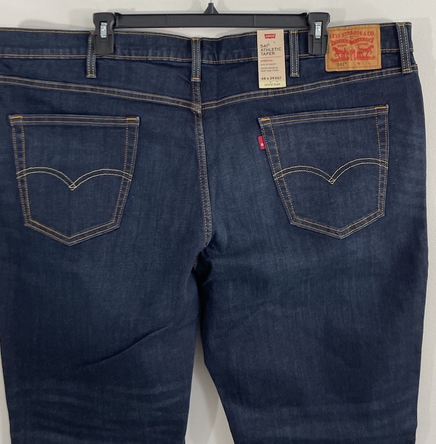 NEW LEVIS 541 Athletic Taper Jeans mens 48×29 Stretch Big &Tall performance flex