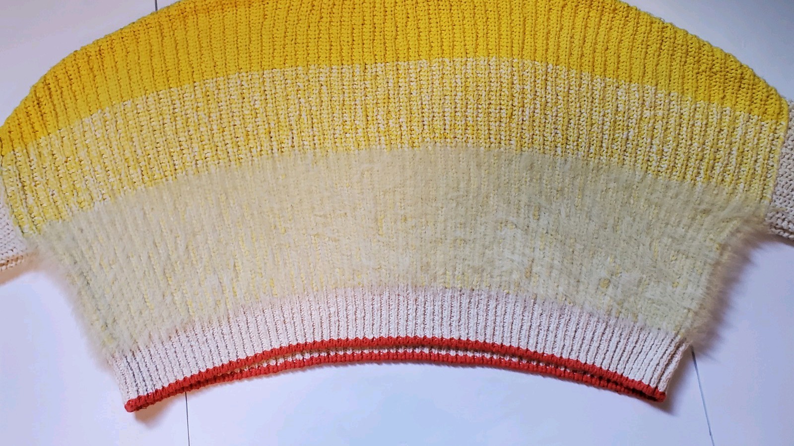 Free People Sunbright Sweater Yellow Colorful Fuzzy Sz M