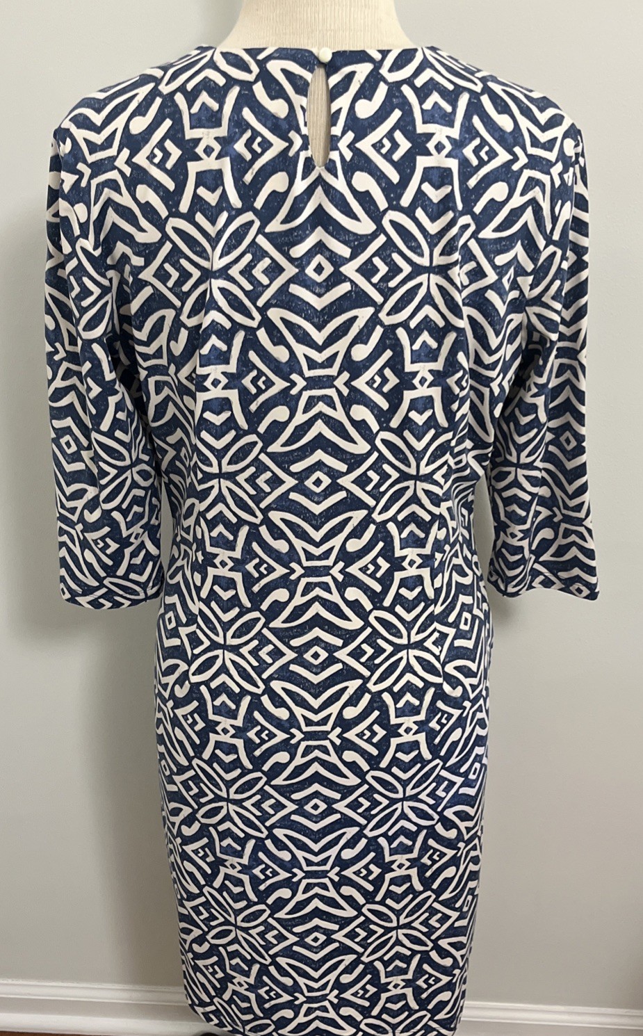 J McLaughlin Catalyst Catalina Cloth Blue Nile Geo Jersey Shift Dress XL