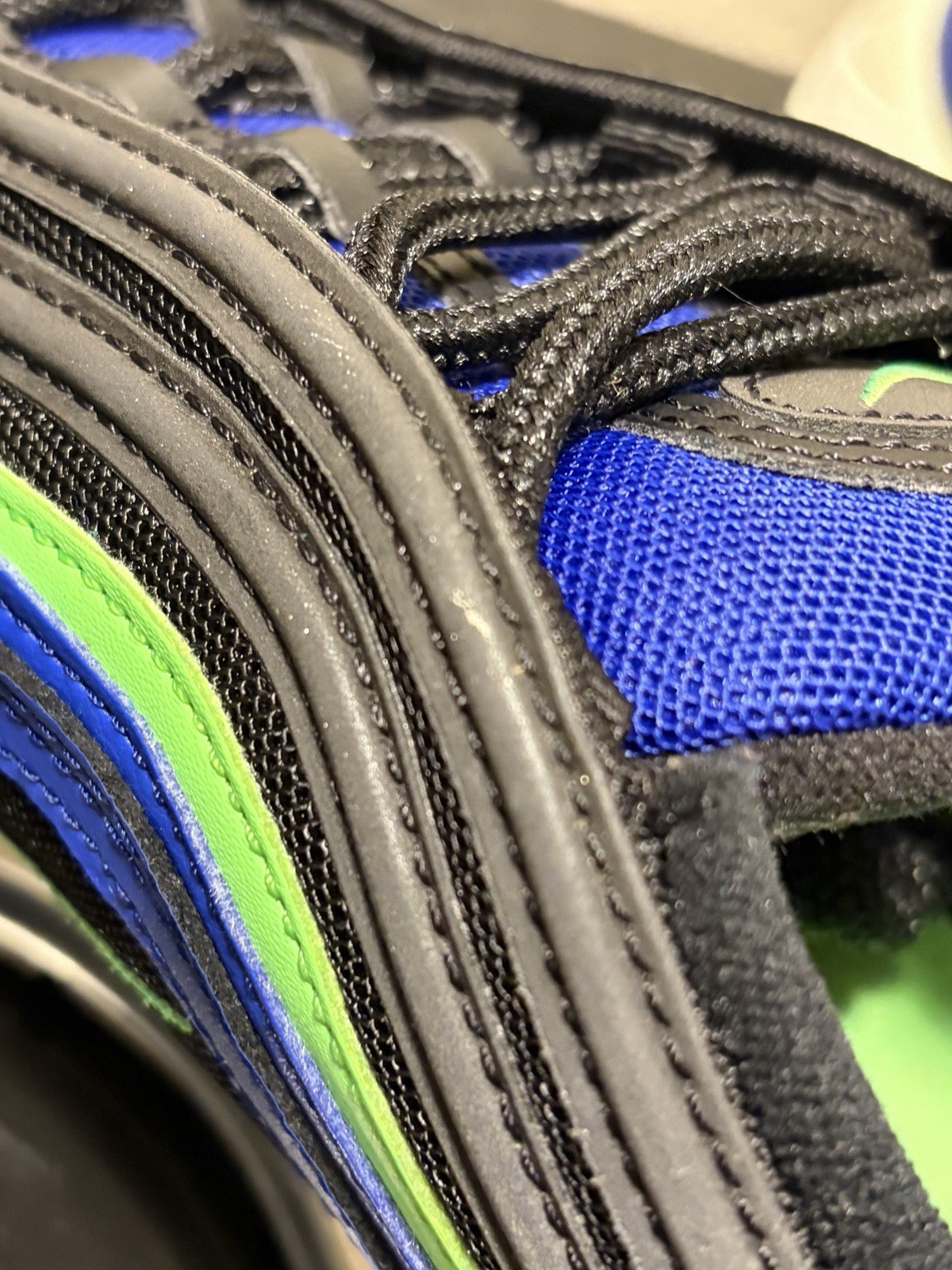 Nike Air Max 97 Royal Blue Neon Men’s Low Top Lace-Up Cushioned CW5419-400