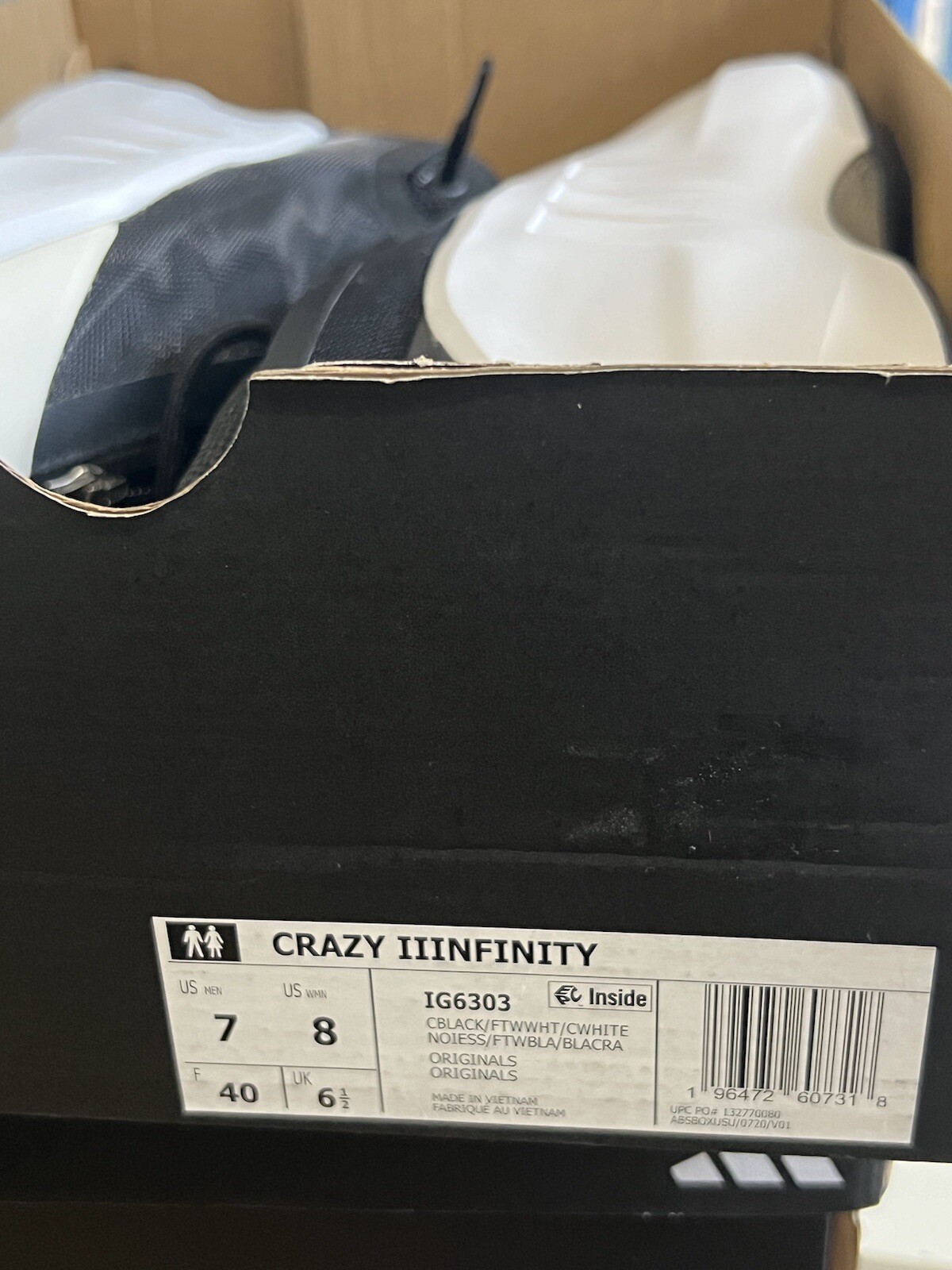 Adidas Crazy II Infinity Stormtrooper Men’s 5, 7, 7.5 White/Black IG6303
