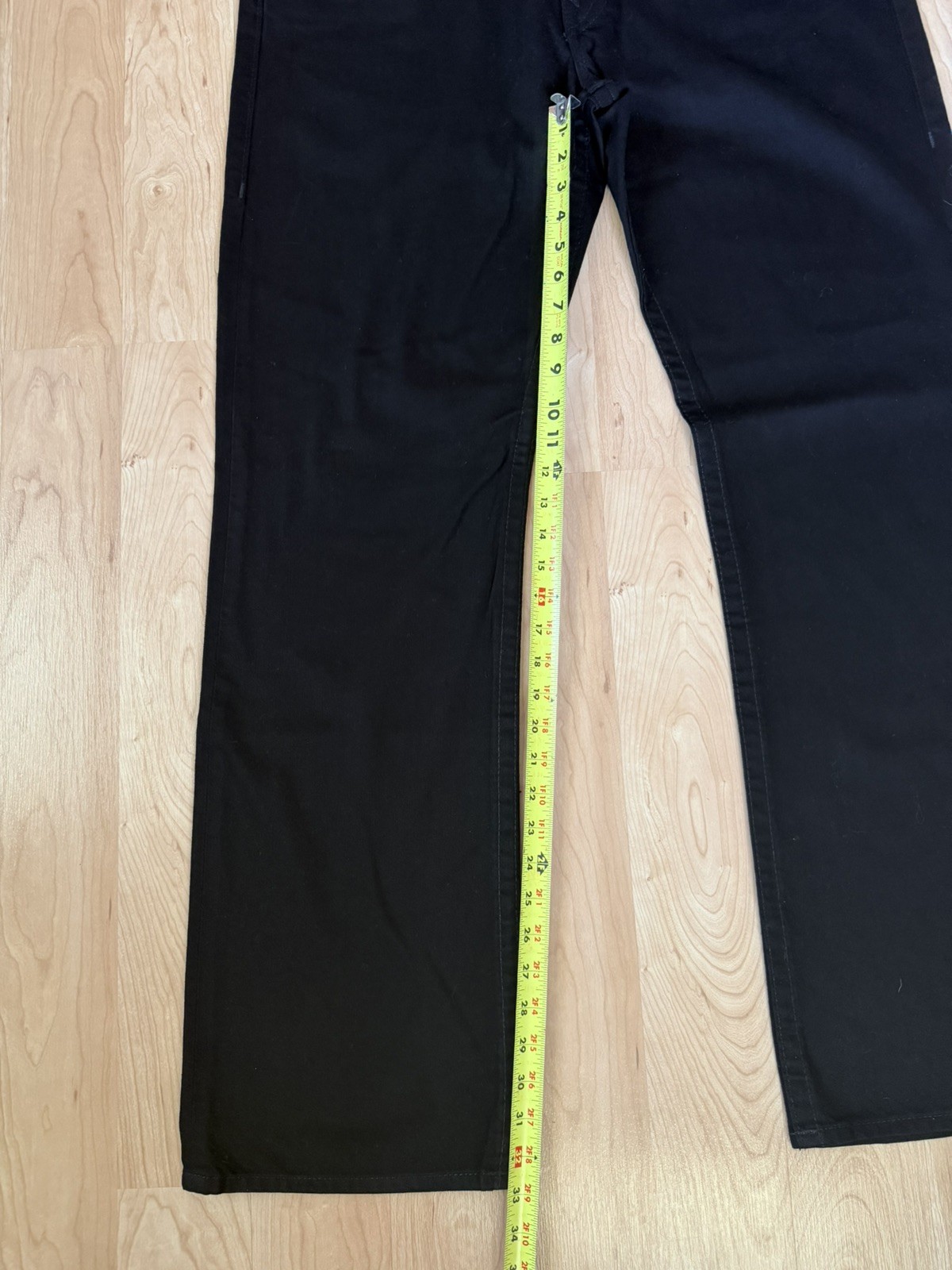 TRUE RELIGION RICKY Mens Flap Pockets Straight Black Denim Jeans Pants 38 x 33