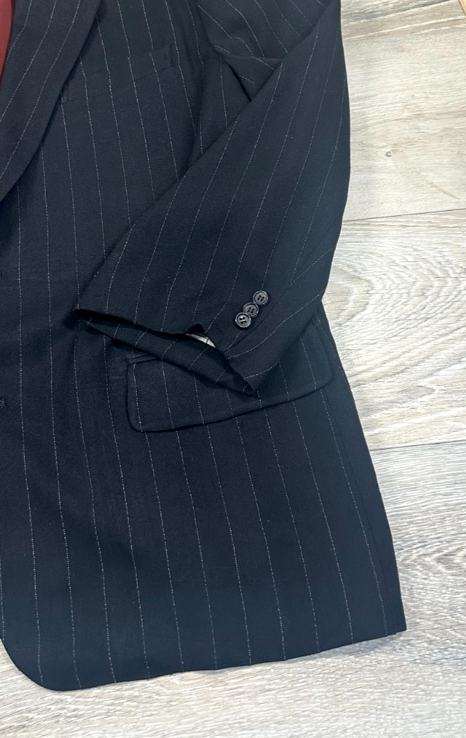 COMME des GARCONS HOMME PLUS Men’s Black Cashmere* Pinstripe Sport Coat Blazer L