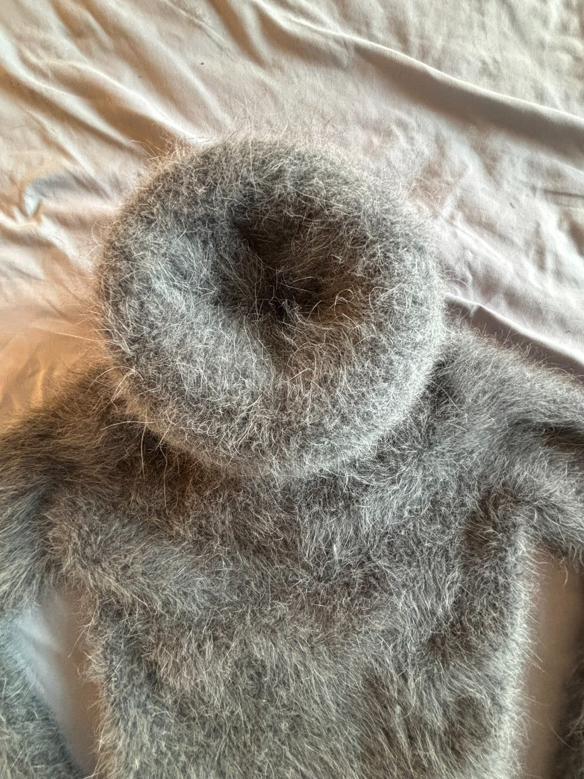 Fuzzy Fluffy Furry Gray Angora SweaterKitten 200cm Turtleneck Sweater Dress