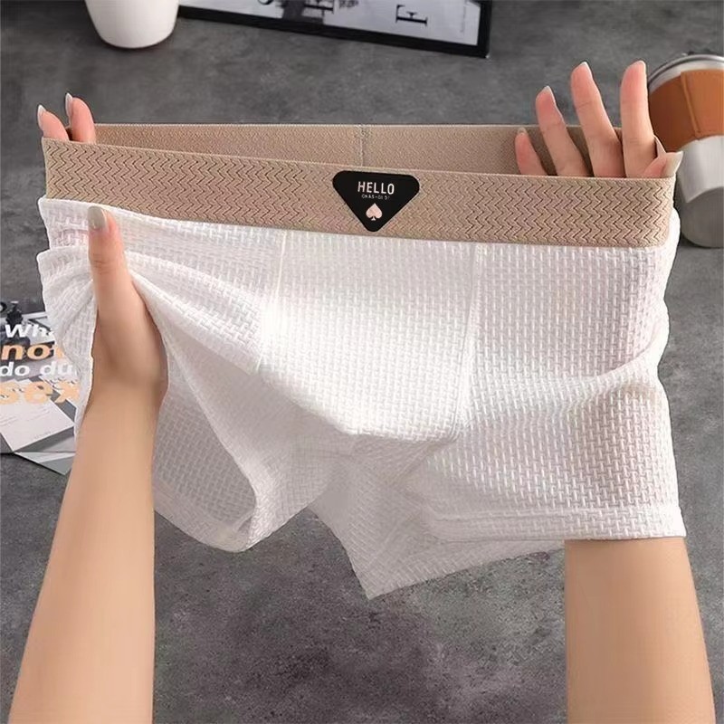 Men’s Boxer Shorts Ice Silk Underwear Plus Size Breathable Sexy Slim Panties