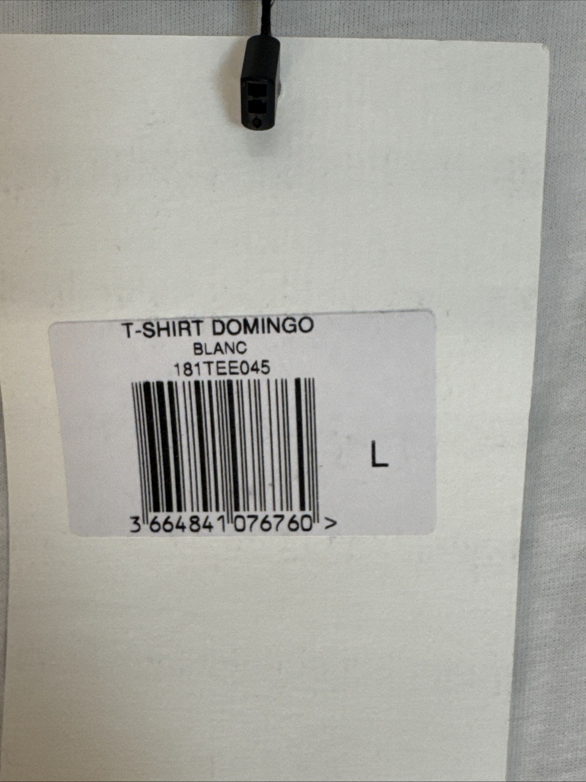 NWT Sezane Domingo Tee Size L White Cotton Tie Front Short Sleeve Top