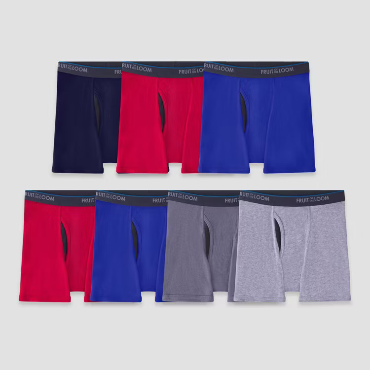 Fruit Of The Loom Men’s Boxer Briefs 2XL 3-6-9-12 Pack Assorted Colors Free Ship