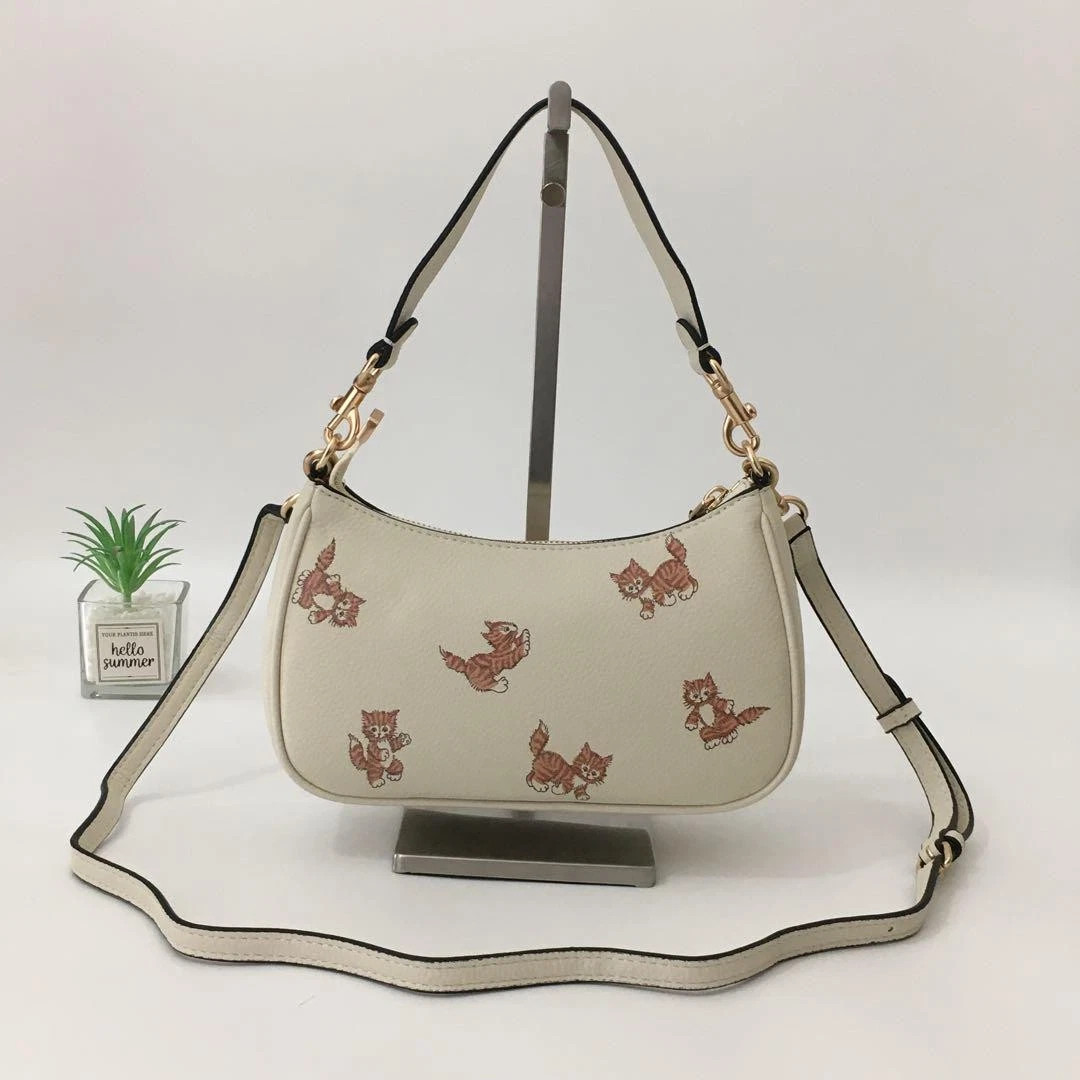 Coach Teri Women’s Leather Shoulder Bag – Dancing Kitten Chalk (CC777)