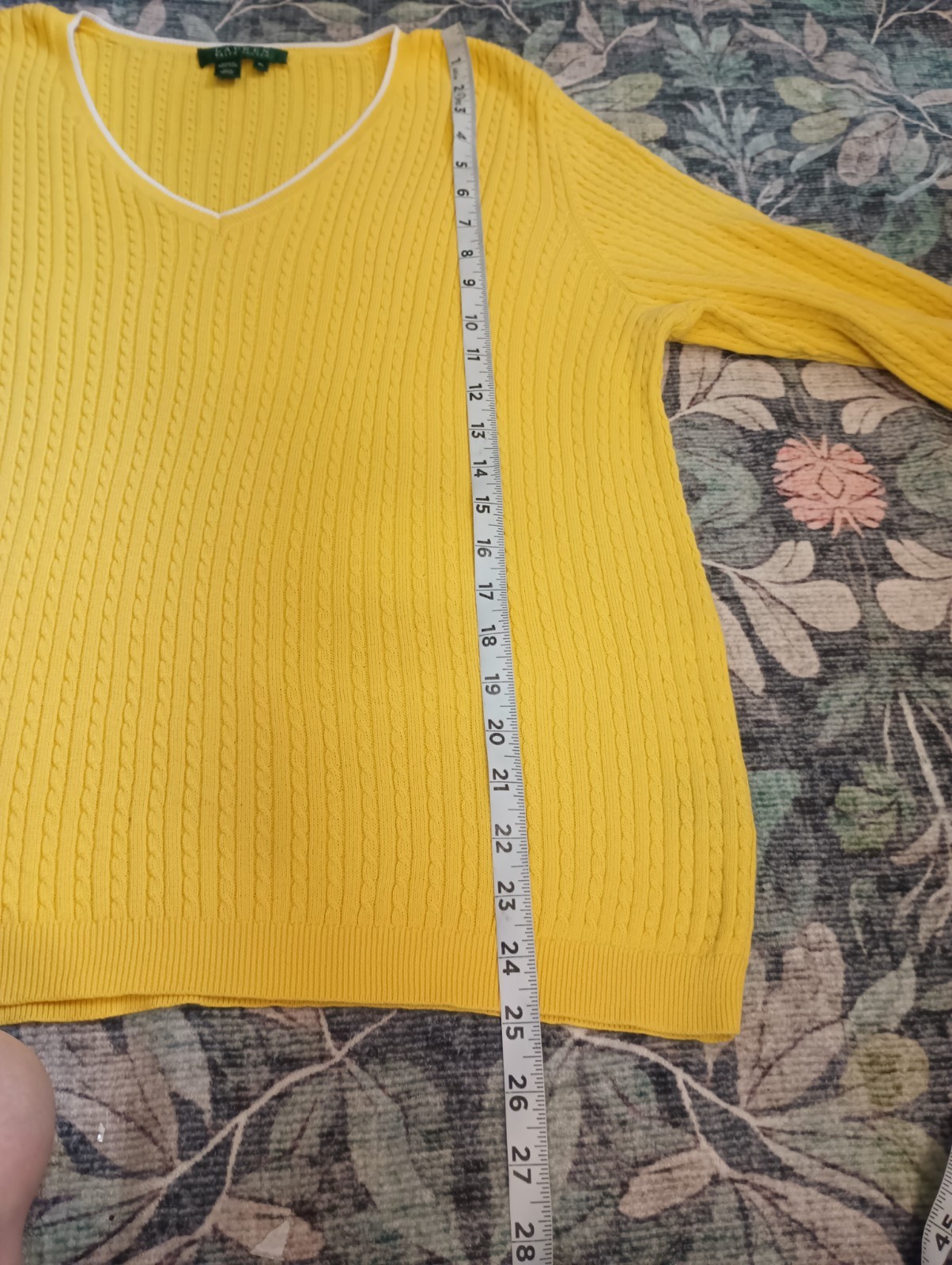 Ralph Lauren Womens Cable Knit Sweater XL Butter Yellow Tennis Prep Old Money