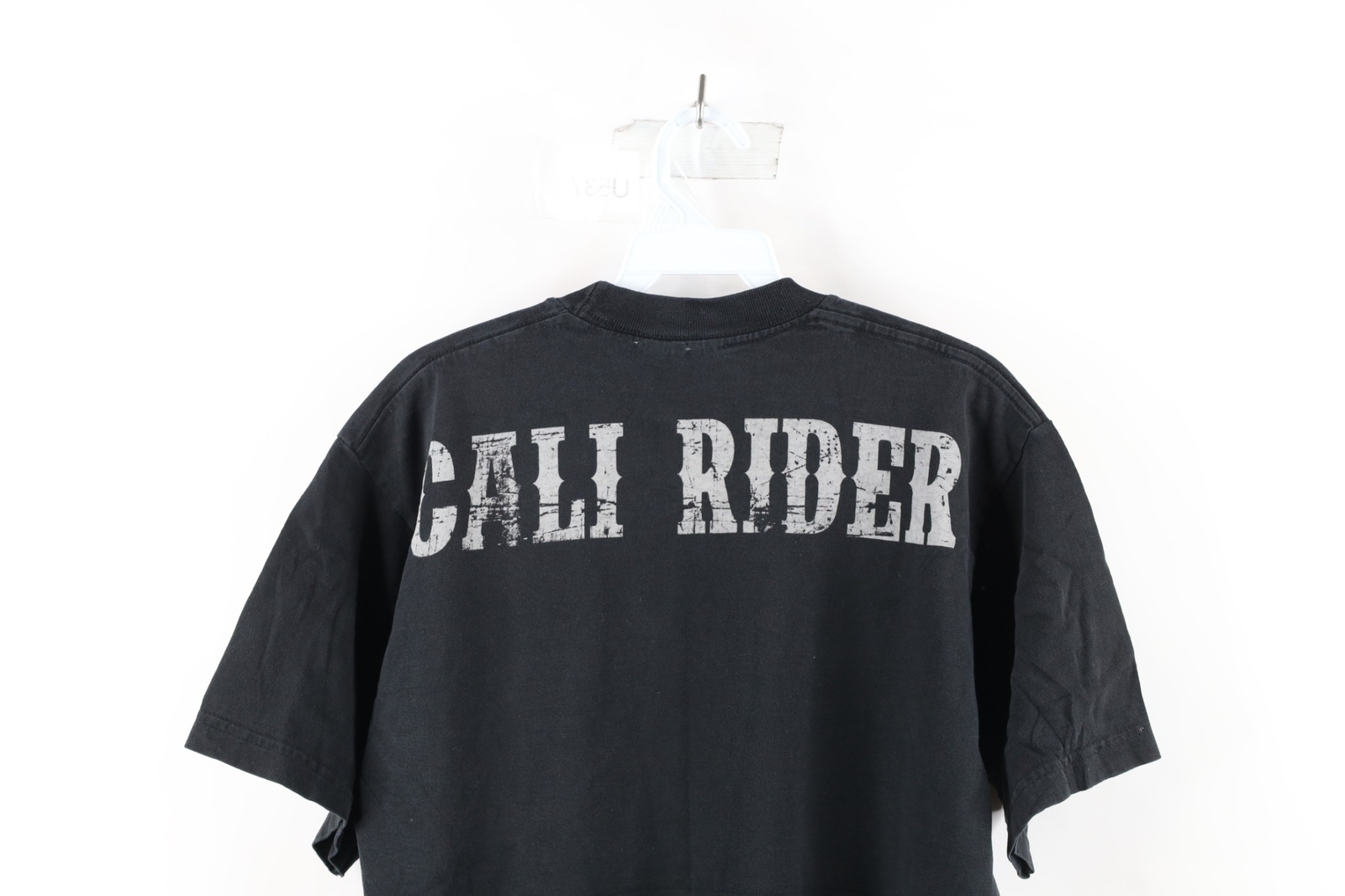 Vtg 90s Streetwear Mens Medium Faded Skull Sword Cali Rider Motorcycle T-Shirt