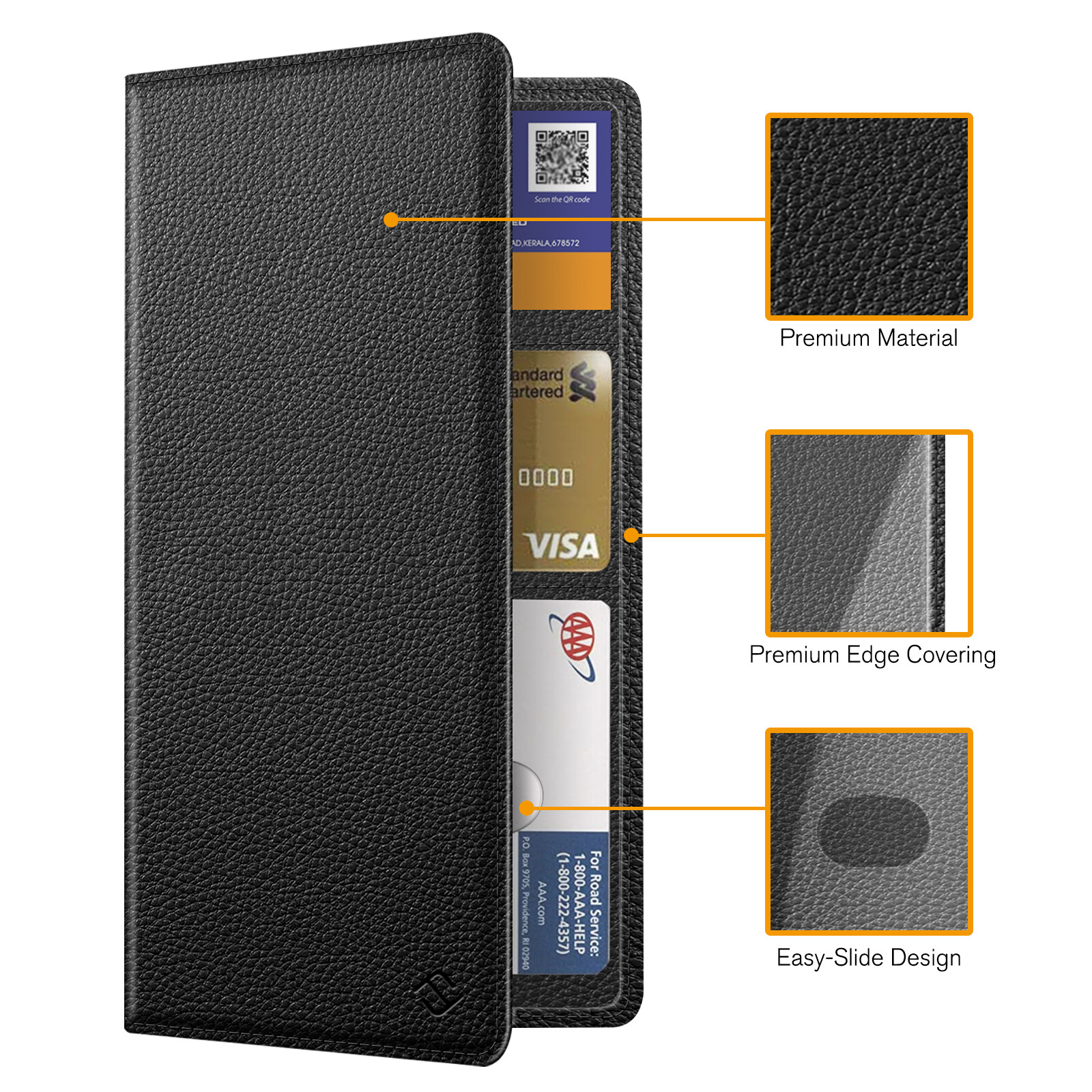 Premium Car Registration and Insurance Card Holder Vehicle Card Organizer Wallet