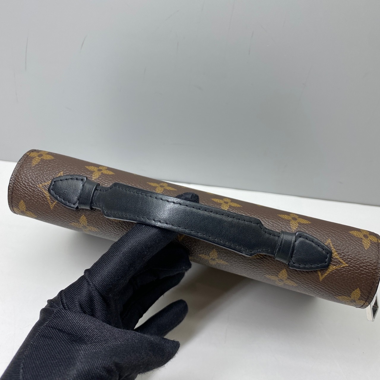 Louis Vuitton Pre-Owned Authentic Handle Clutch Brown Free Shipping 22x15x4cm