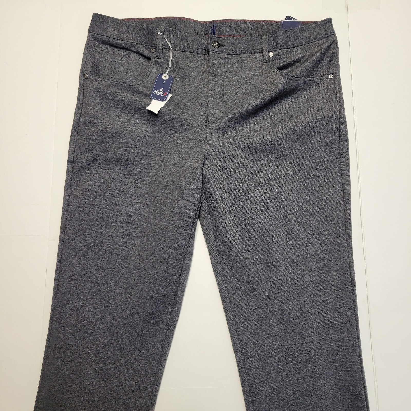 New JOHNNIE-O Burbank Casual 5 Pocket Pants Men 38×34 Dark Gray $178 Nylon Poly