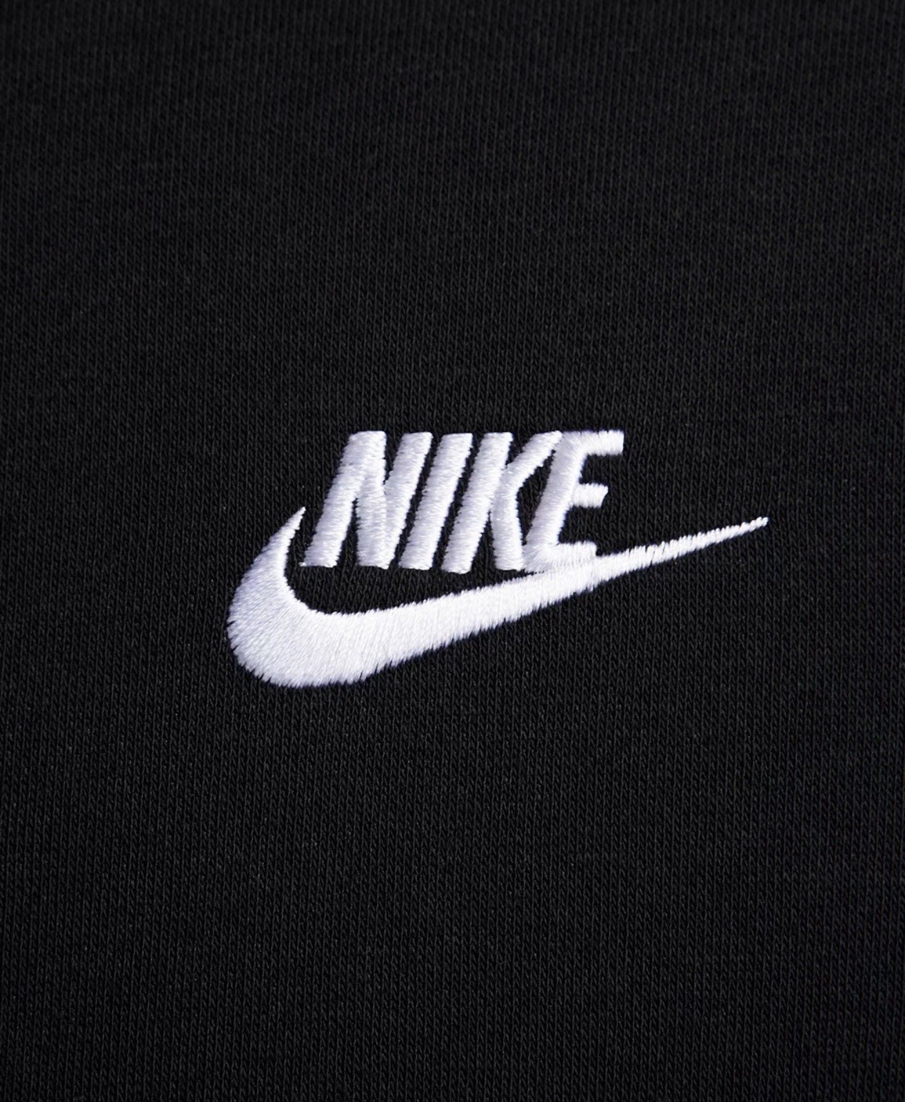 Mens Nike Club Hoodie Medium Pullover BV2654-010 Black With White Nike Logo New