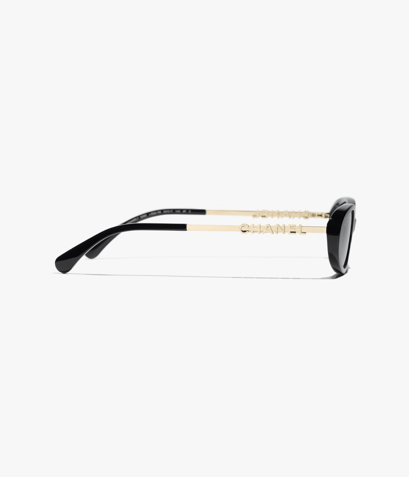 CHANEL Oval Polarized Sunglasses for Women Black Acetate/Metal Frame Gray Lens