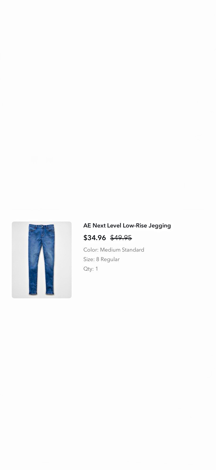 American Eagle Women’s Low Rise Next Level Stretch Jegging Jeans Blue Size 8