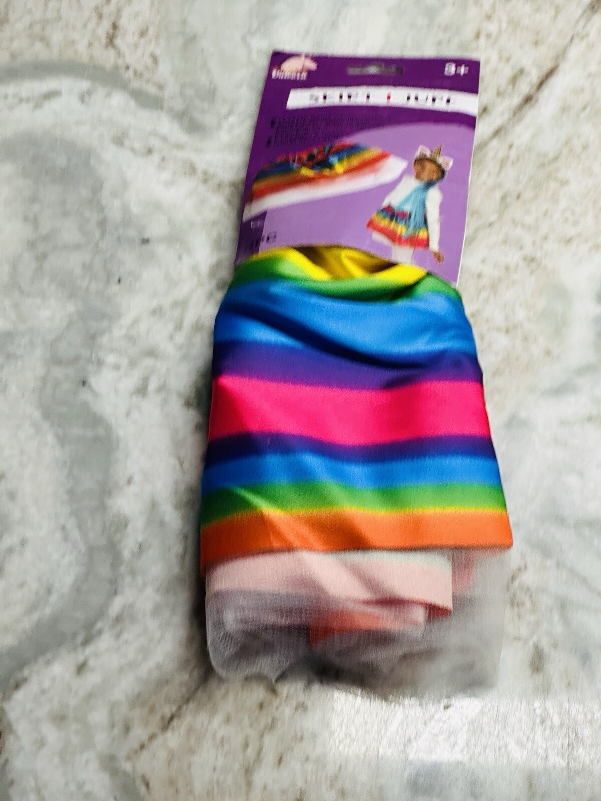 Unicorn Rainbow Skirt 1pc Just Pretending 3+e Elastic Waist 7.4 In