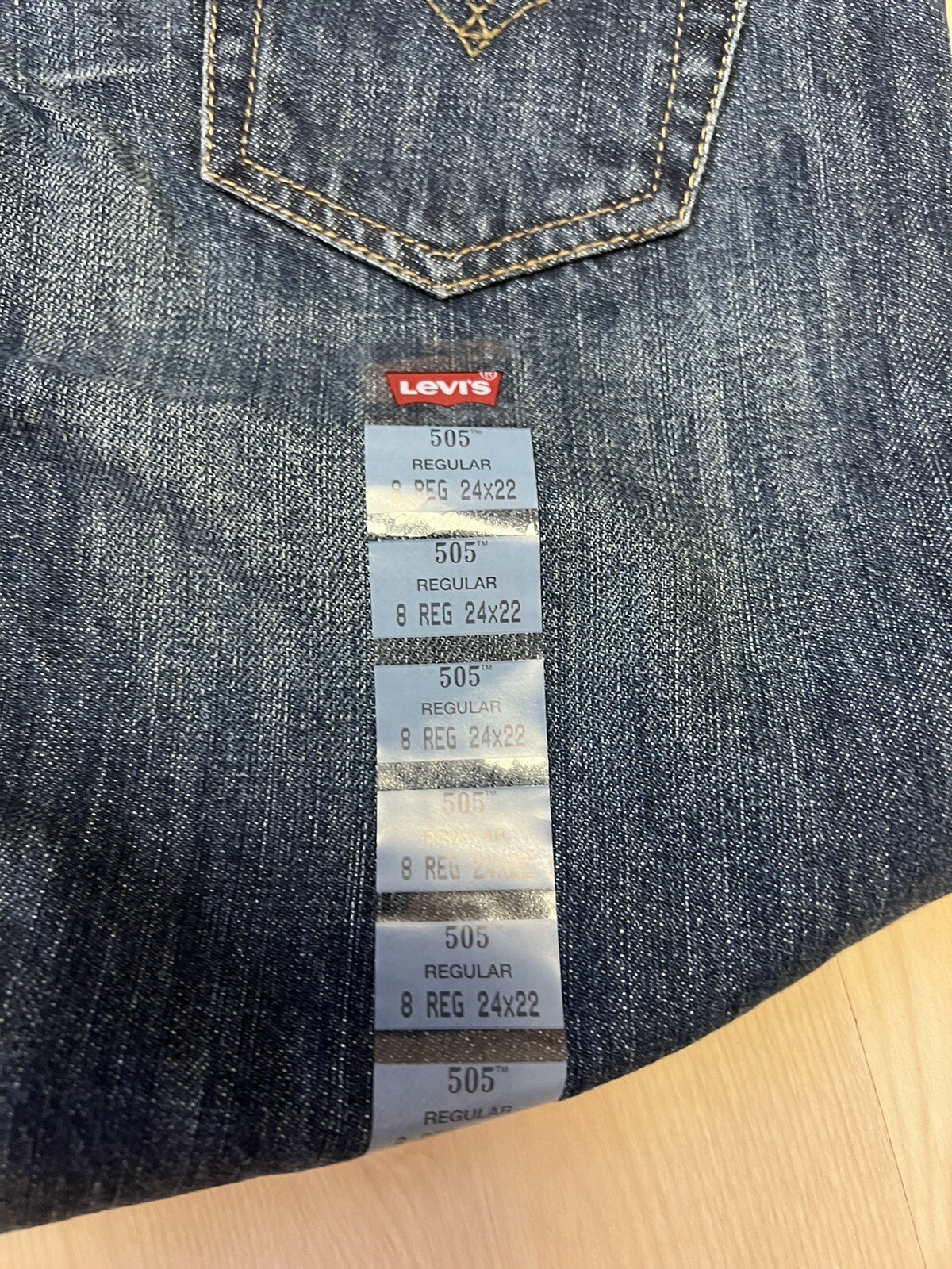 NWT Levi’s 505 Regular Straight Fit Jeans Boys Size 8 Reg W24”X L22”