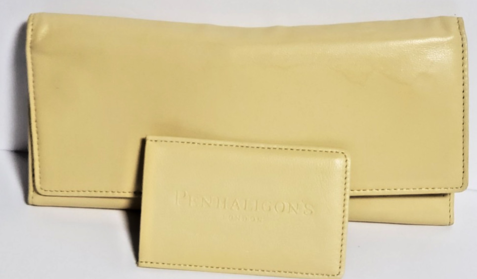 Penhaligon’s Nappa Leather Beige Leather Makeup Brush Holder Travel Pouch