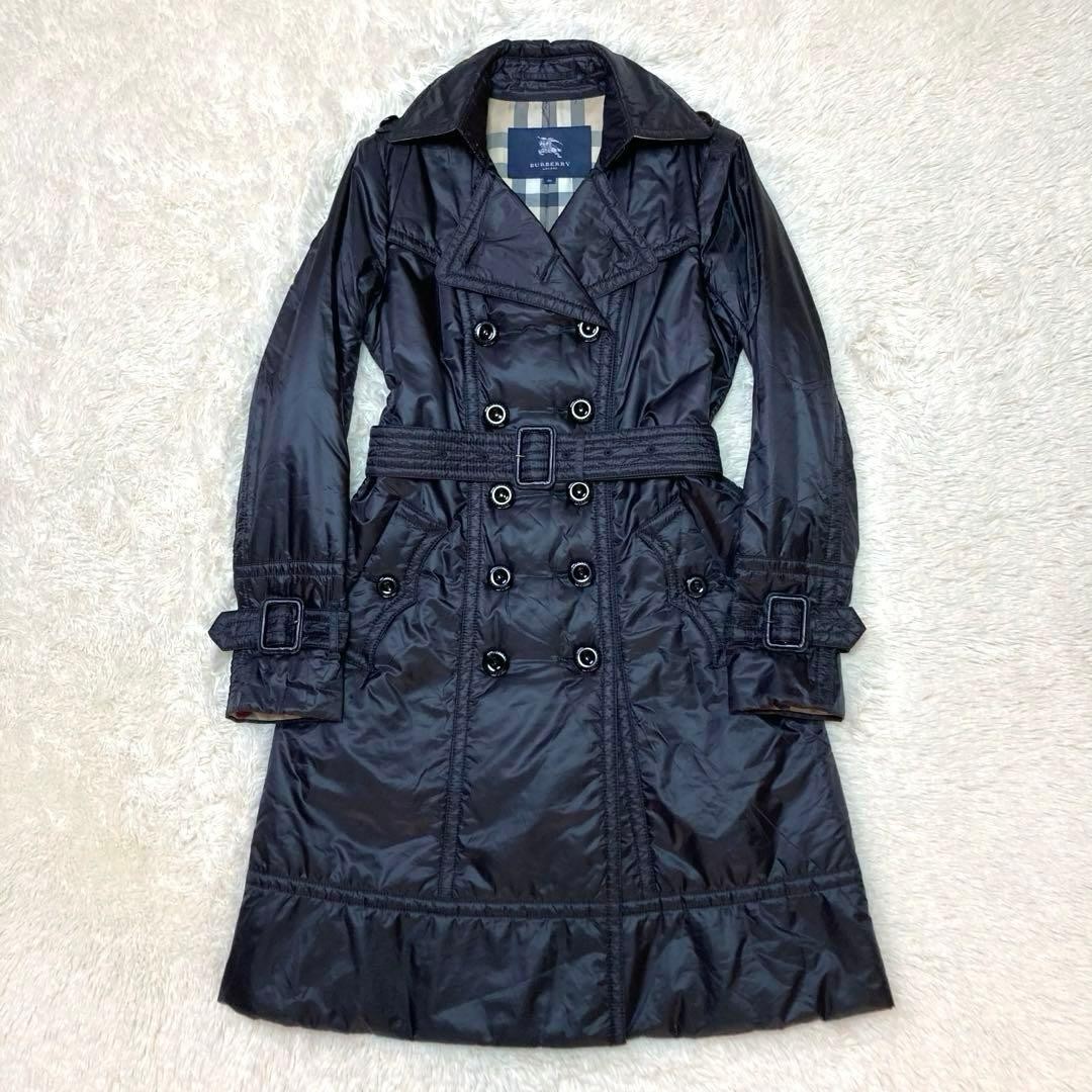 Burberry London lined Nova check nylon padded long trench coat