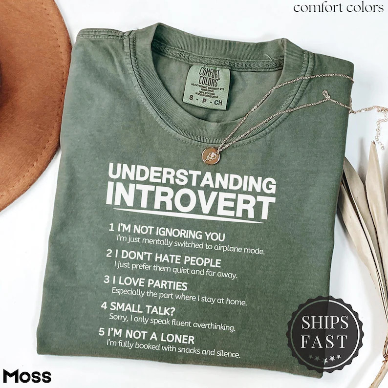 Comfort Tee Understanding Introvert Funny Humor Social Anxiety Gift