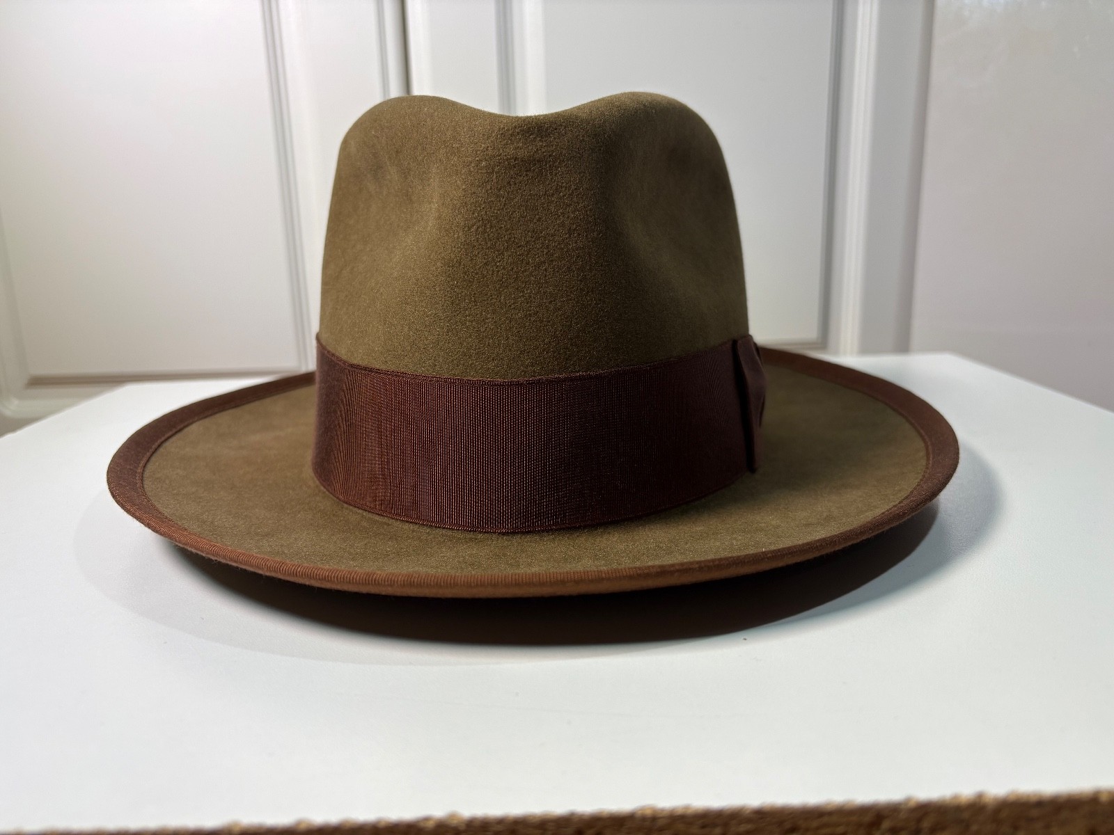 Gannon Hat Co Fedora, Whiskey, 7 1/4, Stetson, Pure Beaver Whippet Vintage Style