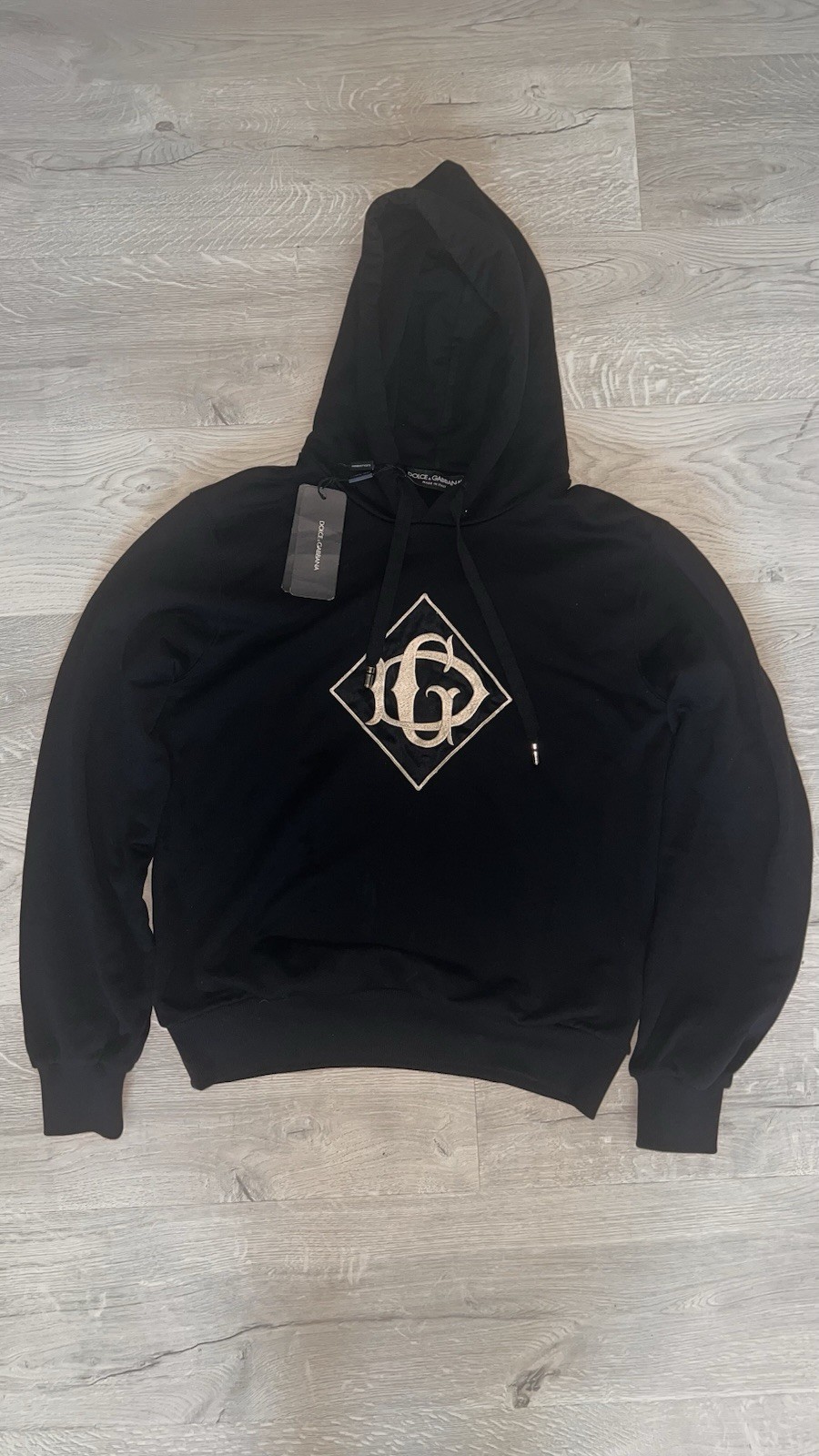 DOLCE & GABBANA Sweater Logo Cotton Hooded Sweatshirt IT50/US46/XL
