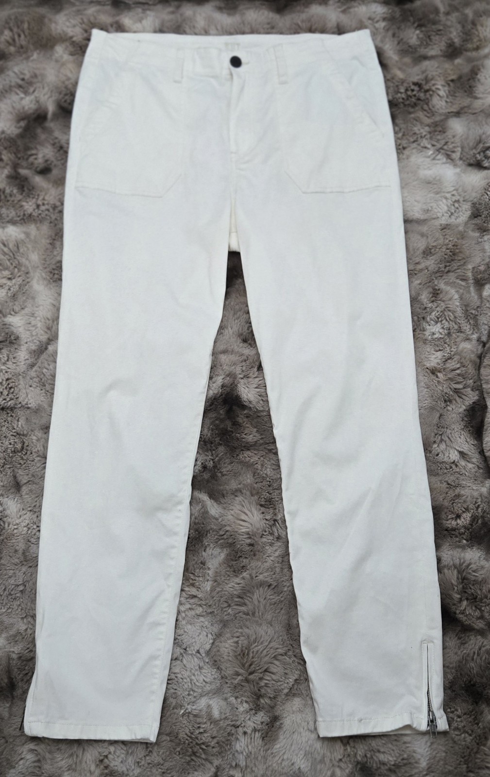 Women’s Kut From The Kloth White Pants Skinny With Zippers At Ankles SZ 14