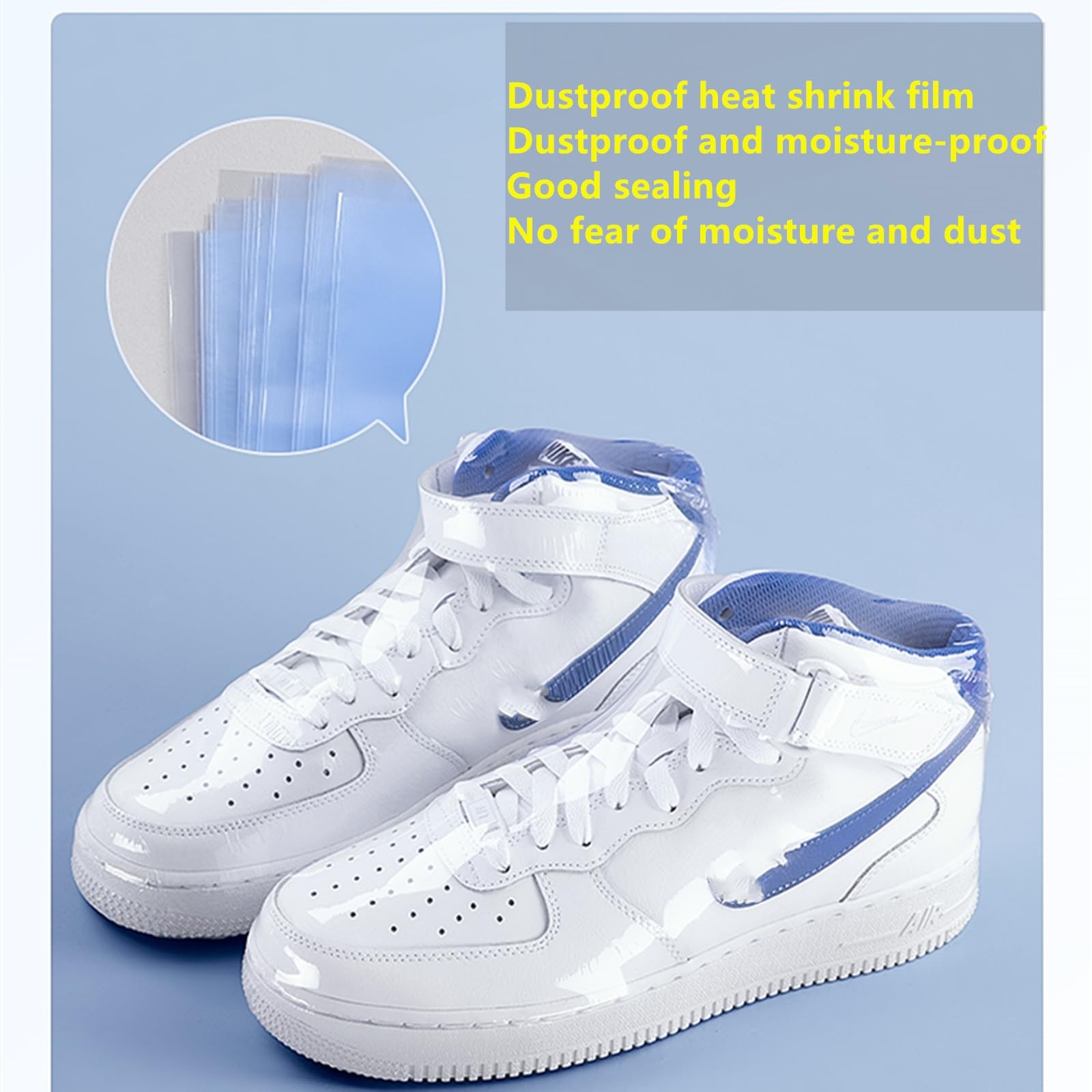 100 Pack Transparent Shoe Shrink Wrap Bags 11 x 18 Inch Sneaker Heat Bags