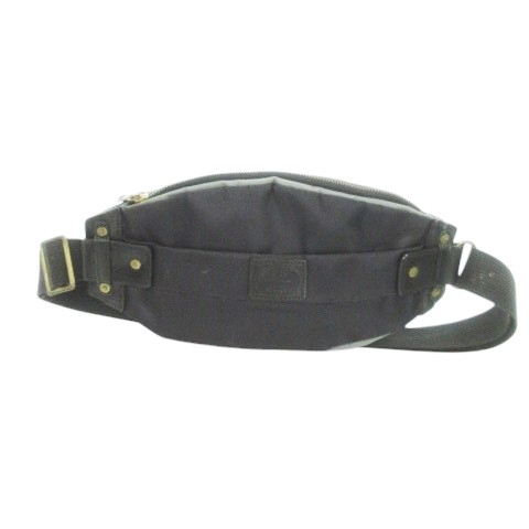 Creed Men’s Nylon Leather Body Bag Black Gray AB Condition 9.5×11.6in