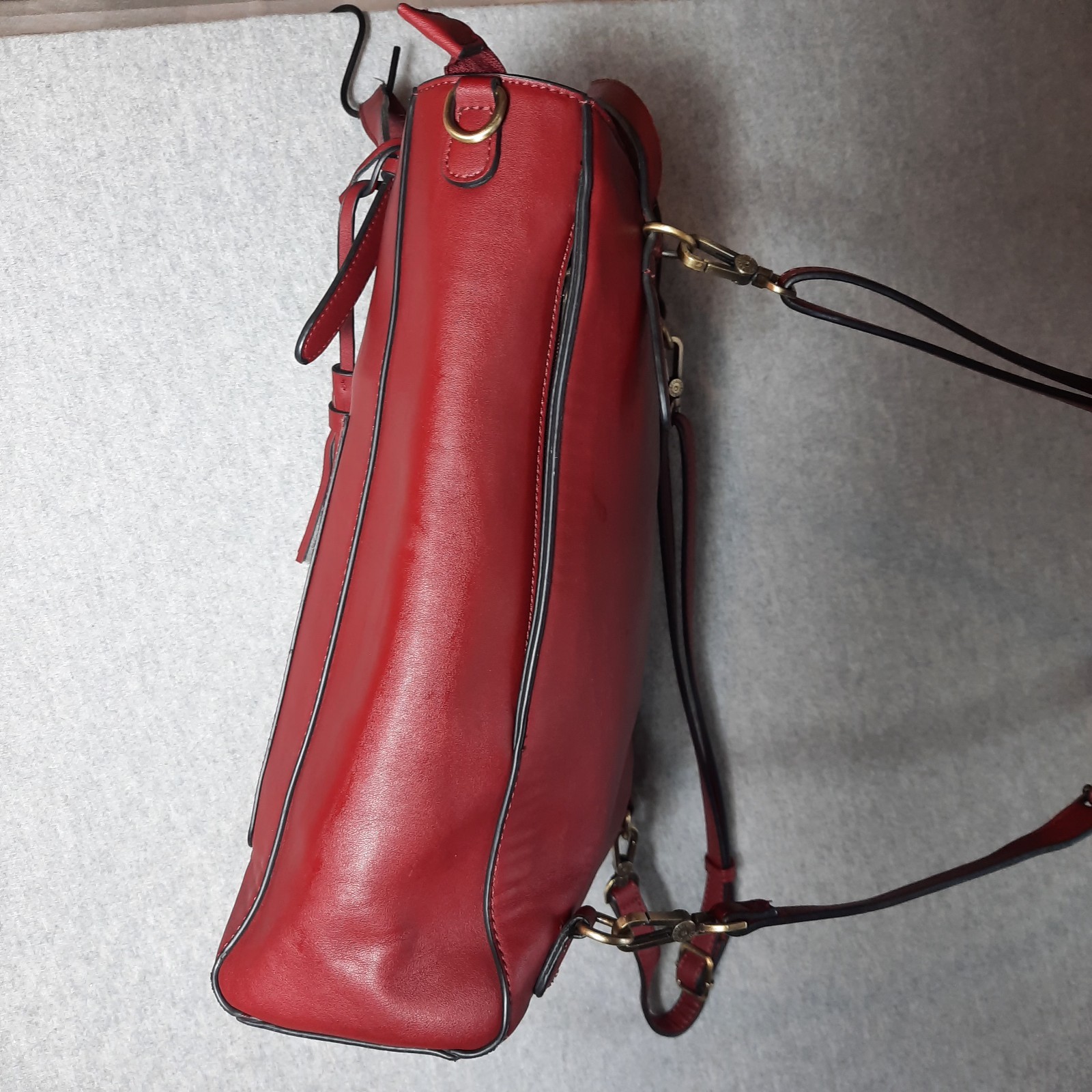 Ecosusi Designer Handbag Laptop Maroon Vegan Leather Womens Convertible Bag