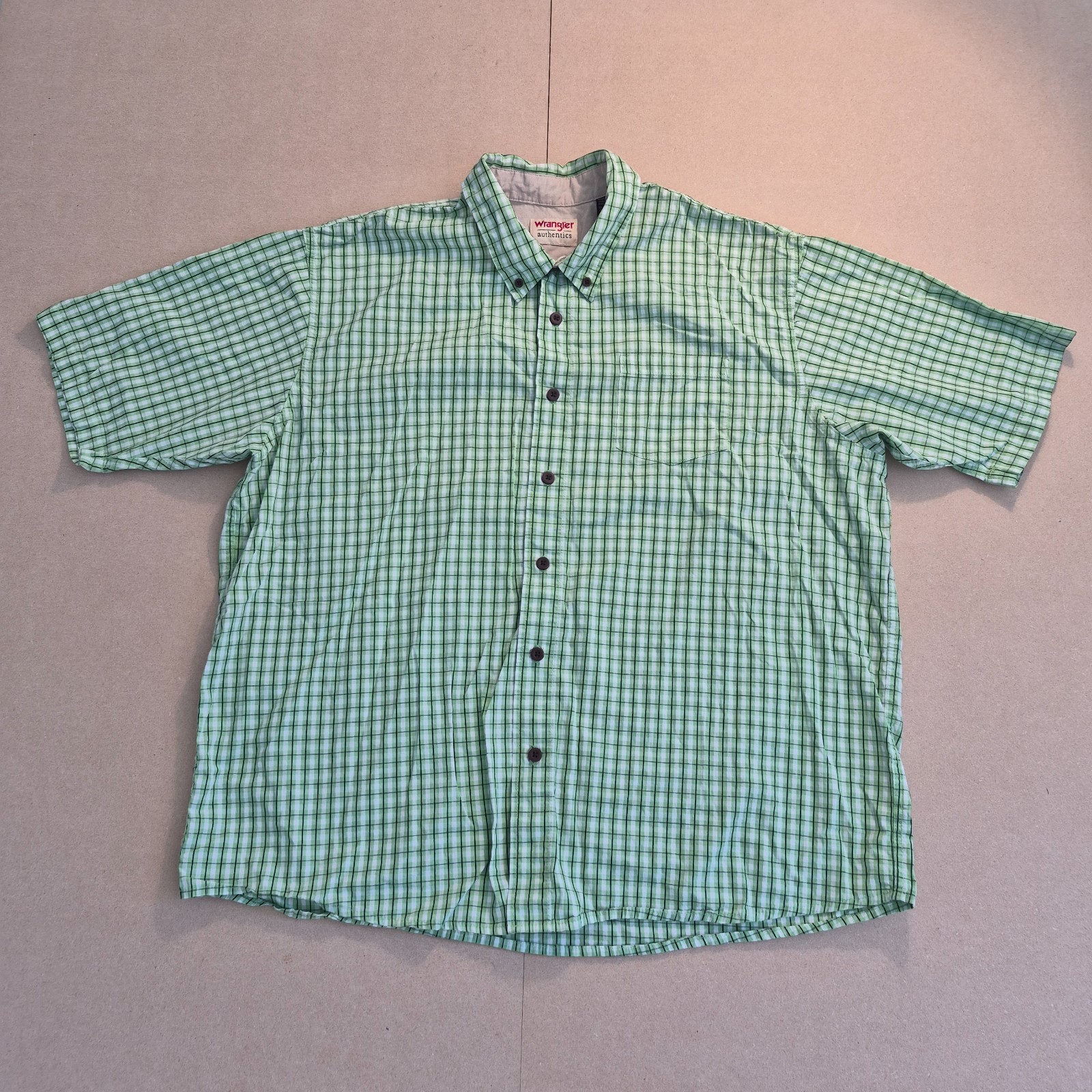 Wrangler Authentics Men’s 2XL Plaid Short Sleeve Button Down Shirt 0 Cotton