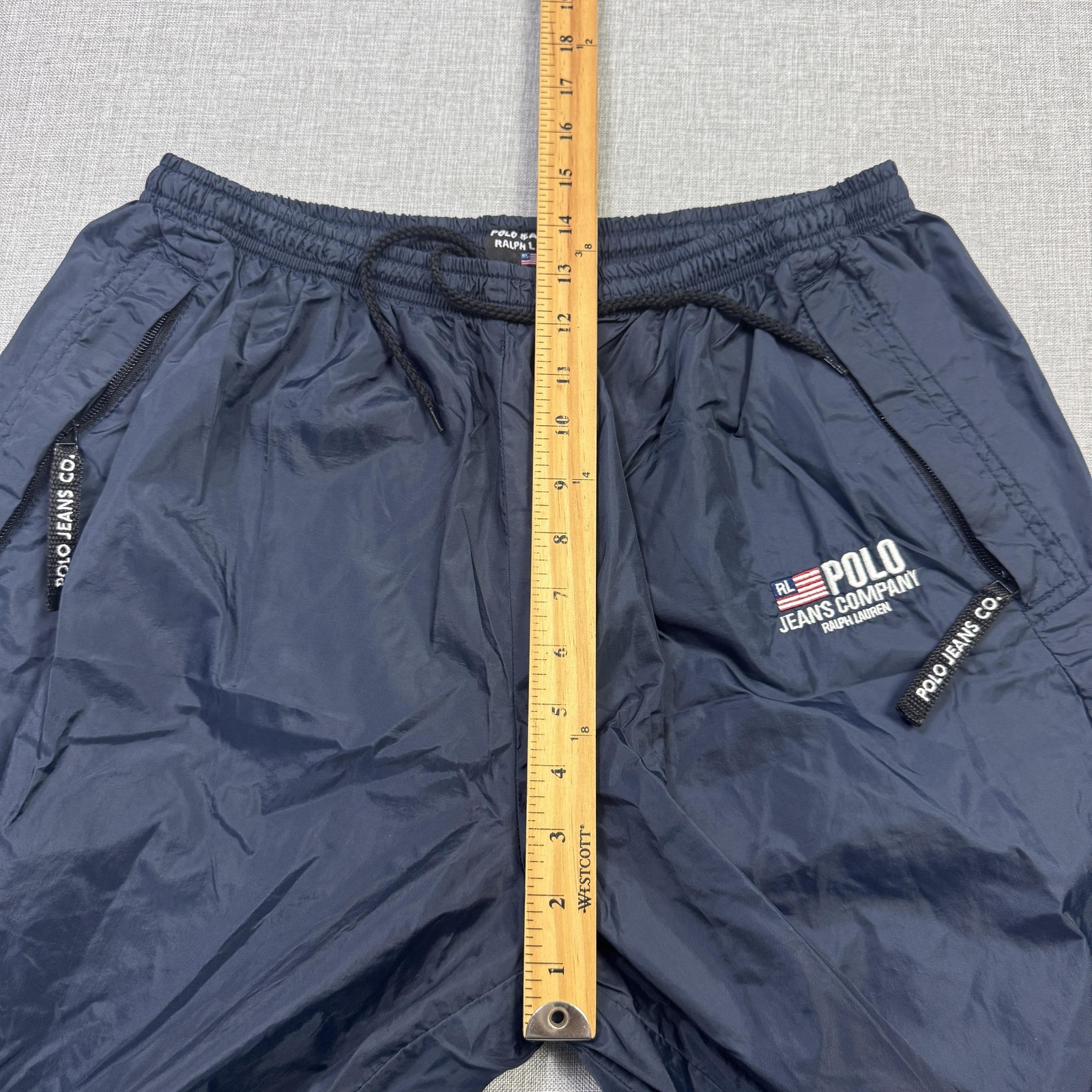 Polo Jeans Co. Ralph Lauren Vintage Track Pants Mens XL Blue Elastic Zip