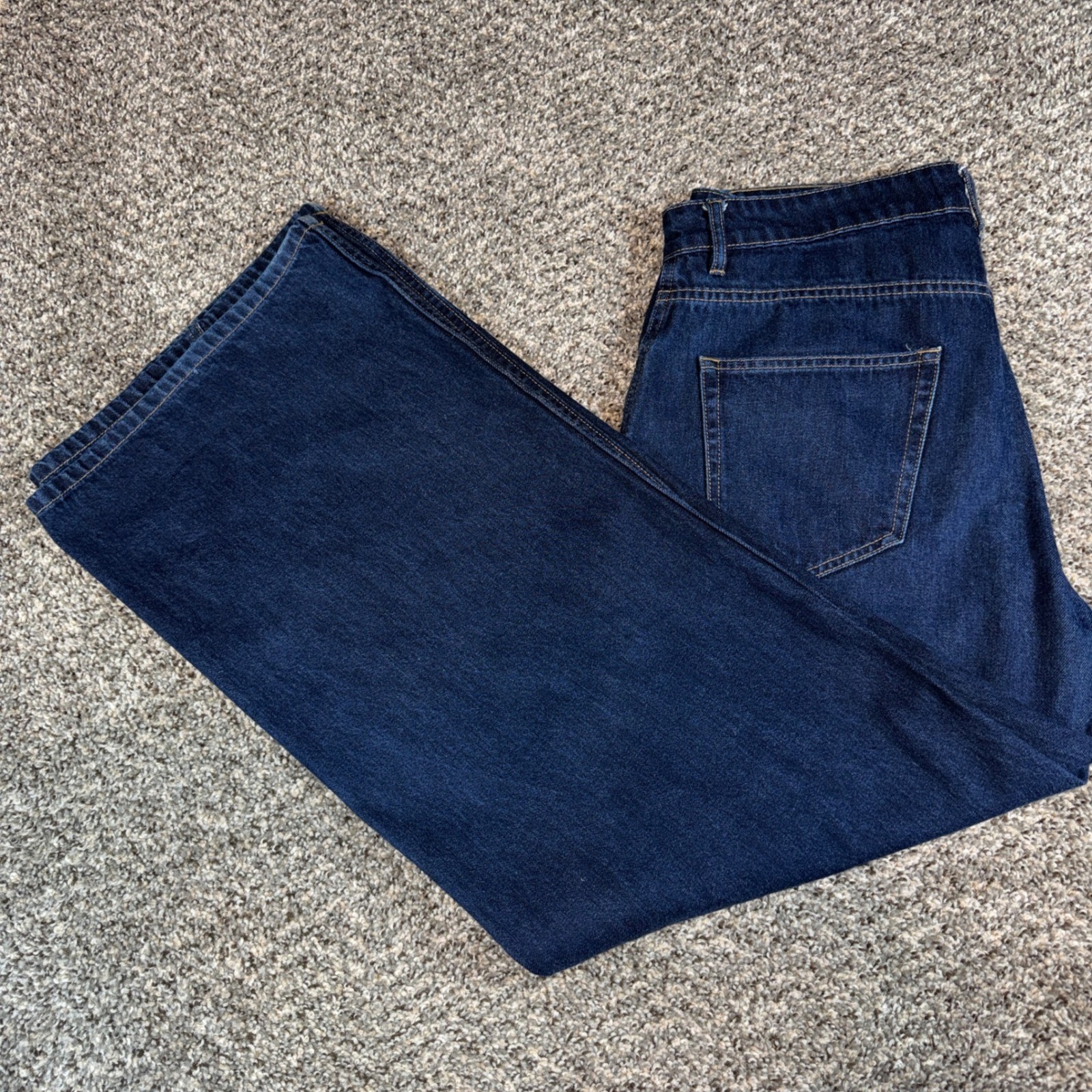 Pool House New York Size 34×32 Twisted Tokyo Raw Indigo Denim Wide Leg Jeans