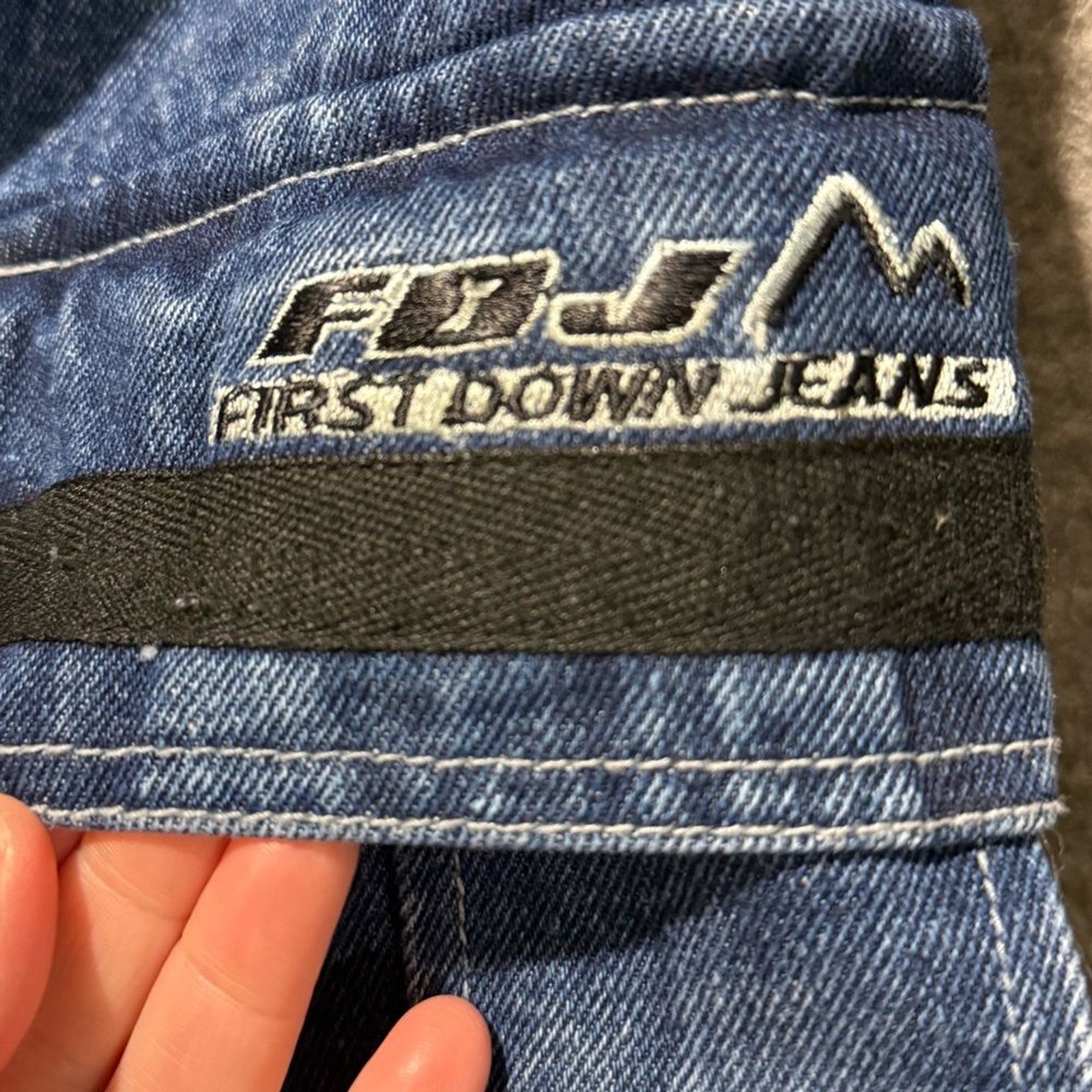 First Down Vtg Cargo Jeans mens 38×32 blue heavy utility baggy Y2K hiphop wide