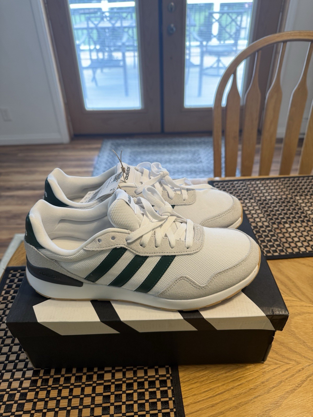 adidas Run 60s 2.0 Men’s Low Top Lace-Up Sneakers White/Green
