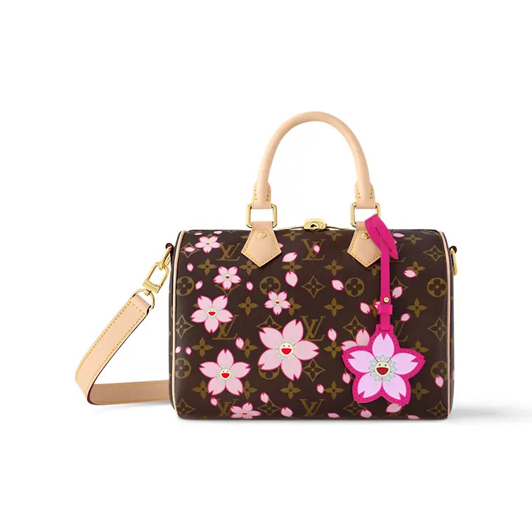 LOUIS VUITTON xTakashi Murakami Cherry Blossom Handbag Women’s 9.8x6x7.4 in
