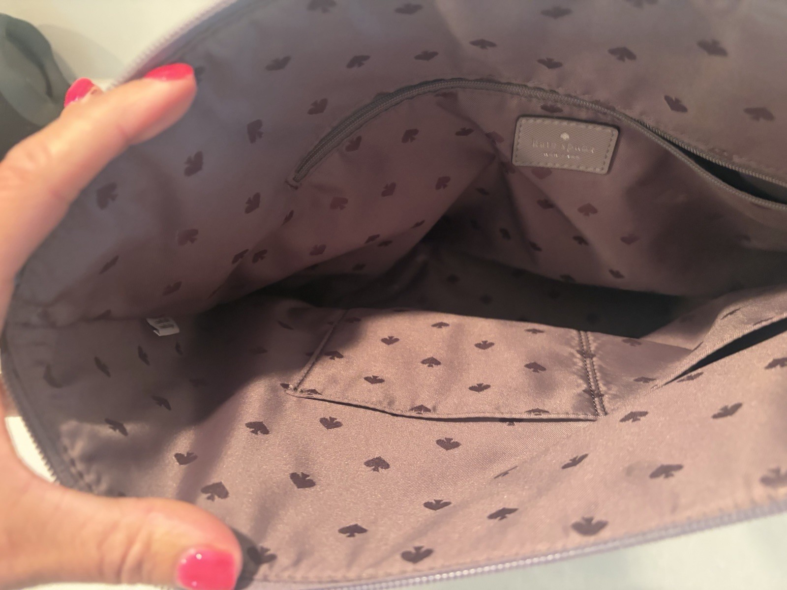 Kate Spade Greta Court Glitter Penny Tote Cityscape Grey