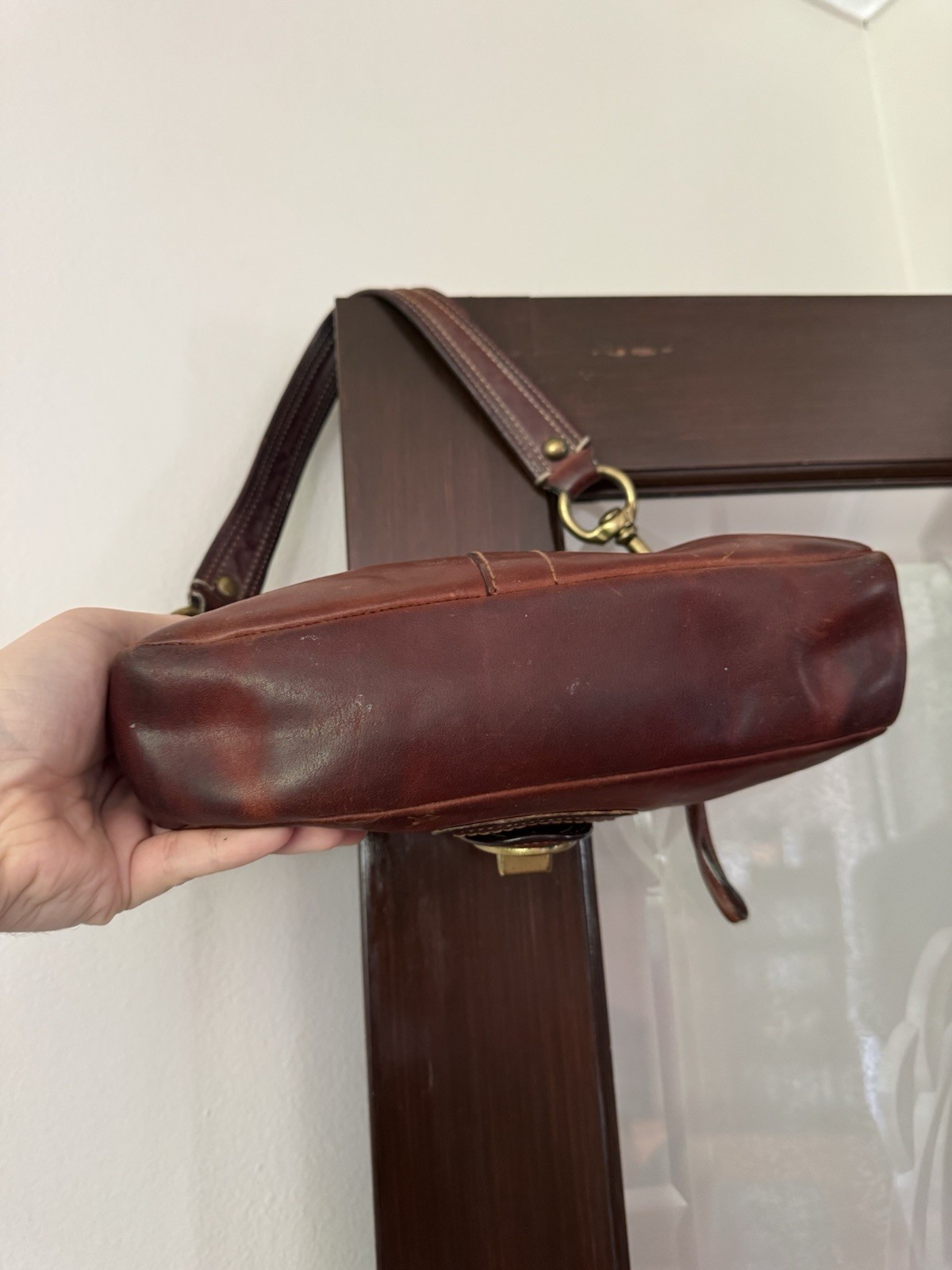 Vtg Coach Legacy 65th Anniversary Y2K Brown Leather Turn Lock Shoulder Bag 10326