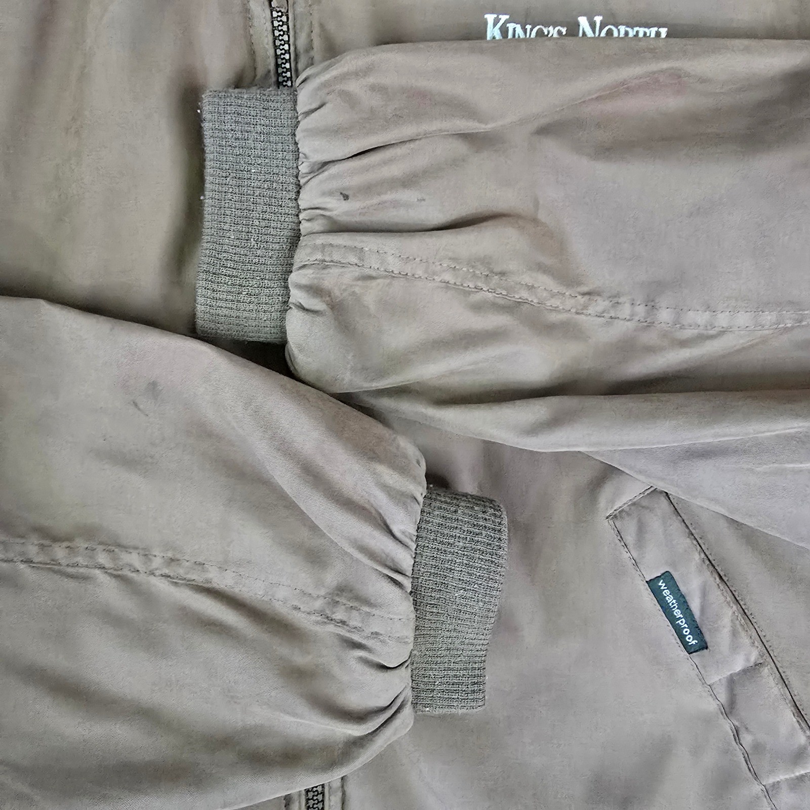 Weatherproof Men’s Bomber Jacket XL Brown “King’s North” Embroidered Full Zip