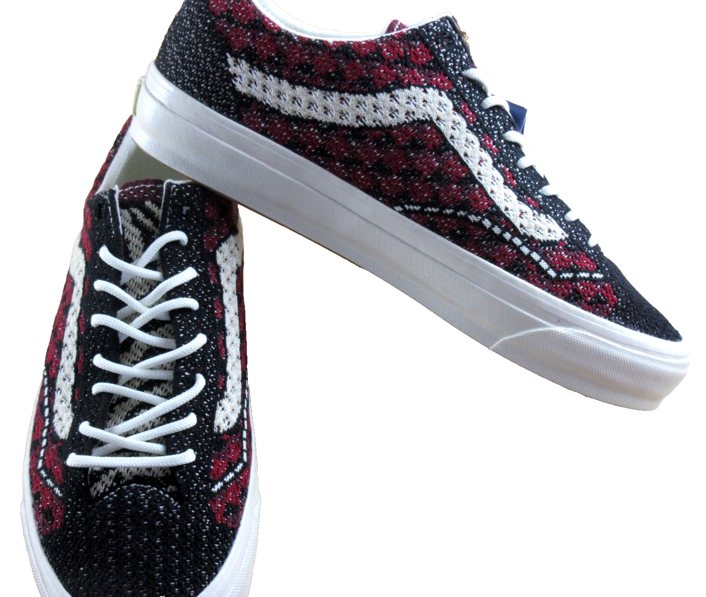 Vans Men’s Lx Old Skool 36 Premium Skate shoes Geo Check Bordeaux Size 10 NEW