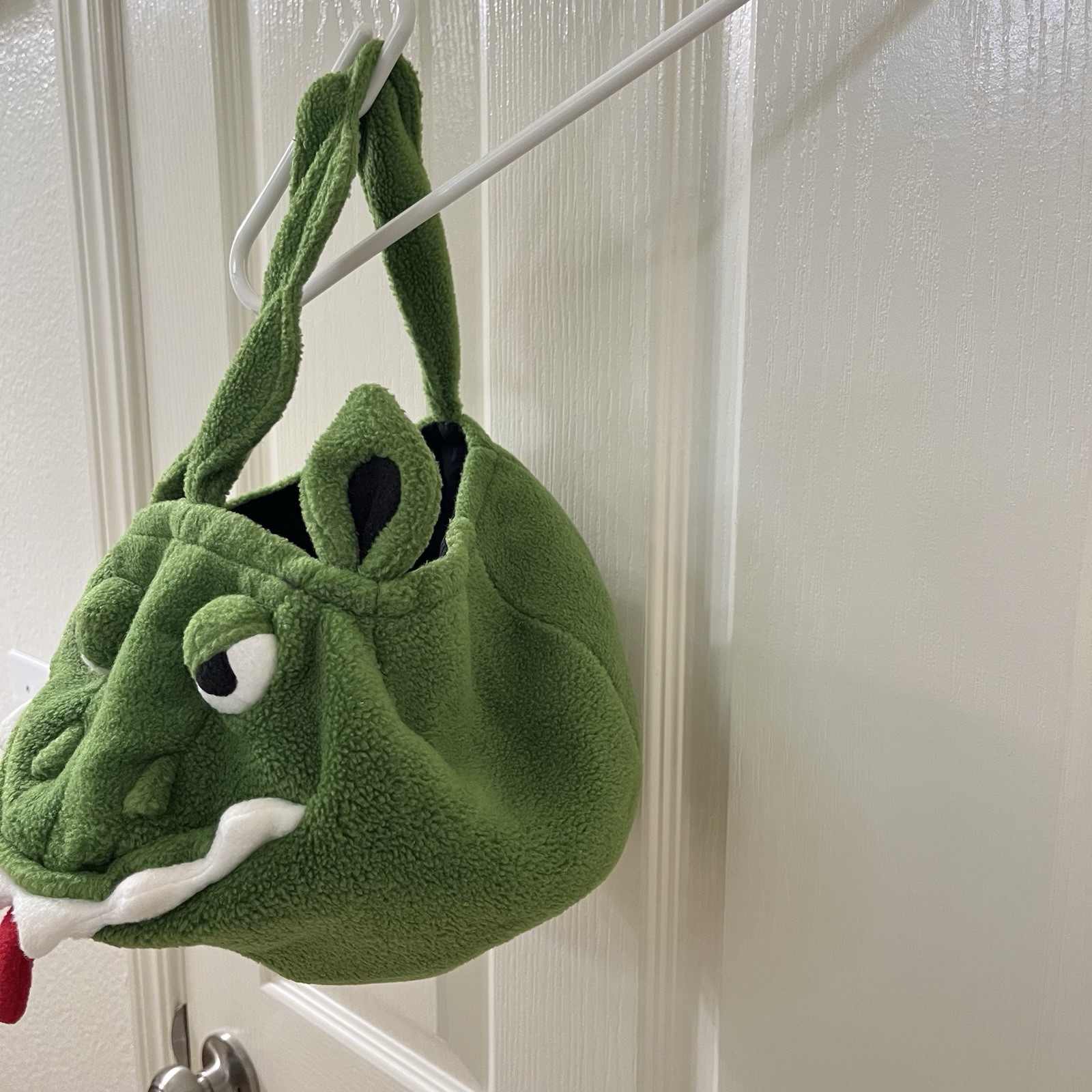 Pottery Barn Kids Green Dragon Puffy Halloween Trick or Treat Bag Fleece Plush