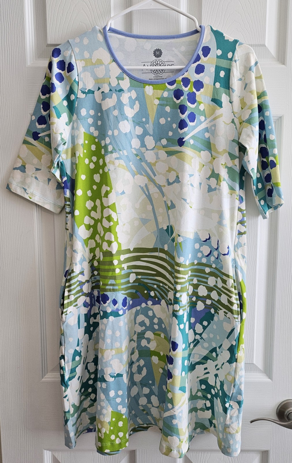 Ana Clare Medium Sundress Blue Green Tropical Beachy