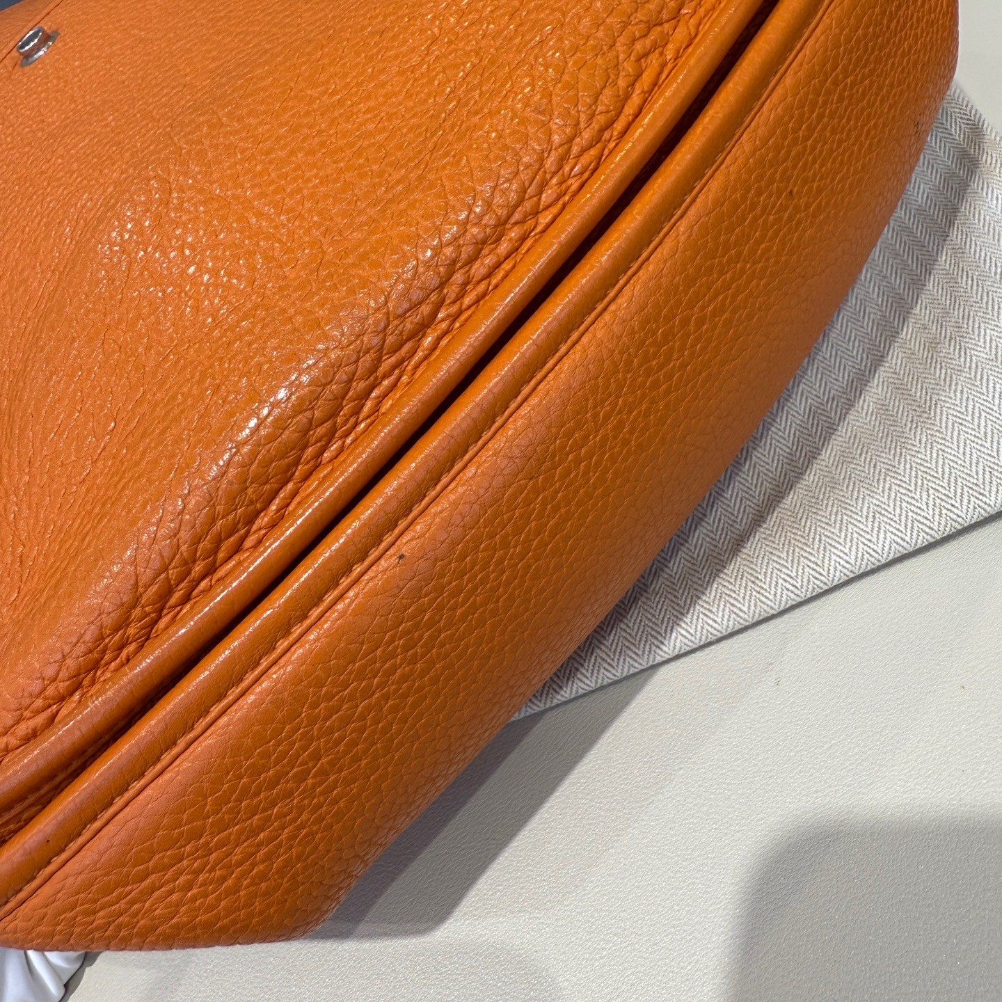 Hermes Pre-Owned Authentic Luxury Handbag Orange 29*30*8cm Silver