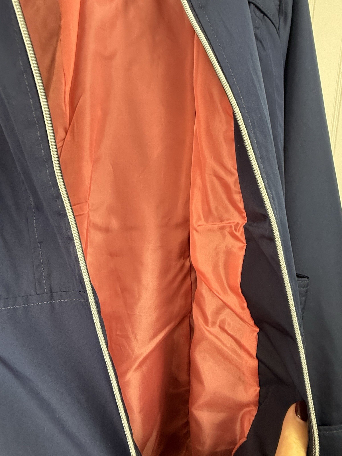 NEW INTL D.e.t.a.i.l.s Navy Blue Peacoat Jacket Coat Sz Large Full Zip Hood NWT