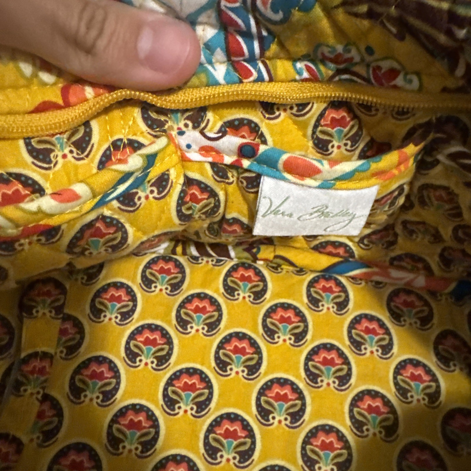 Vera Bradley Provencal Cassidy Shoulder Bag Purse Handbag Yellow Floral Zip