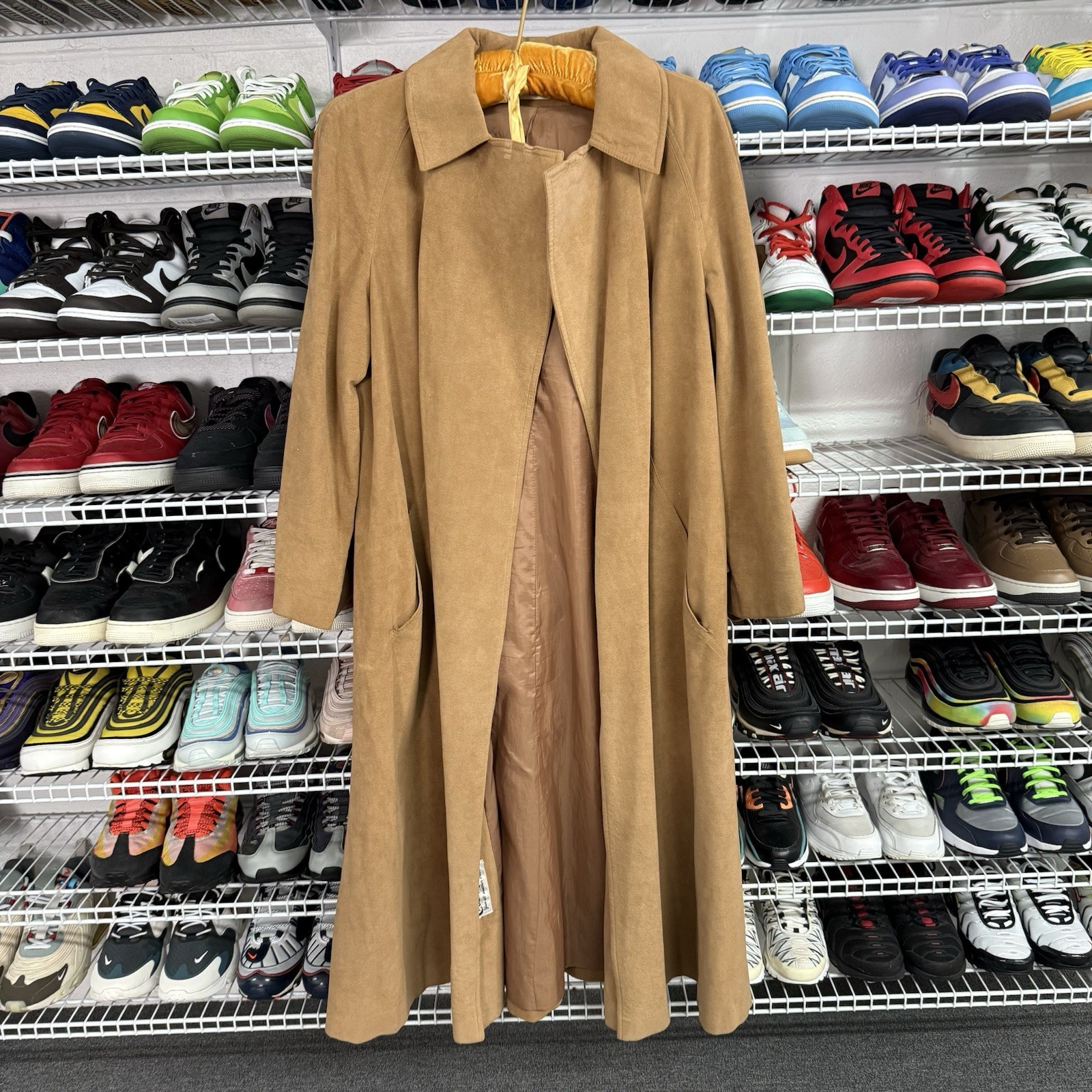Vintage 70s Count Romi Skinner Ultra Suede Coat Open No Closure Tan