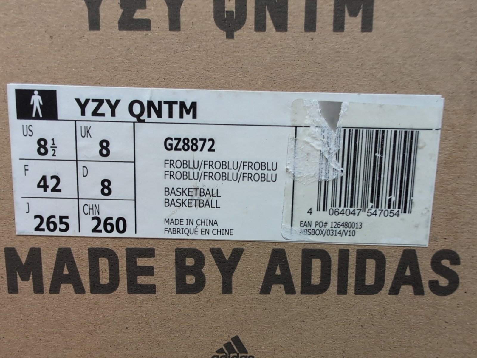 Adidas Yeezy Quantum Shoes Men’s Comfort Sneakers US 8.5 Frozen Blue GZ8872