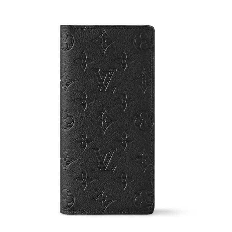 LOUIS VUITTON Brazza Wallet Monogram Shadow Black 4×0.7×7.4 in