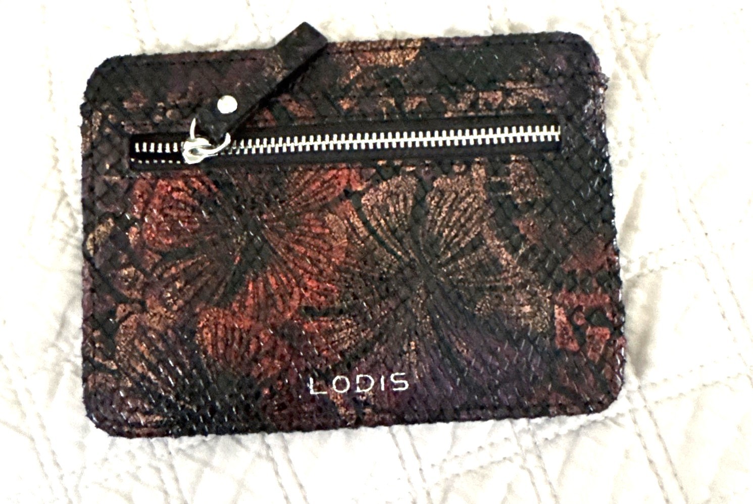 Lodis Card Wallet Multi Color Leather Floral